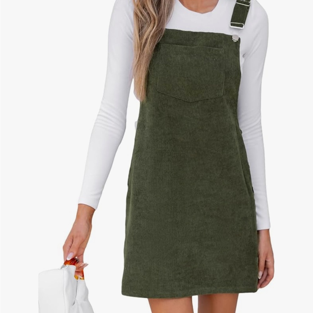 Cupshe Olive Green Corduroy Dress